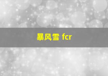 暴风雪 fcr